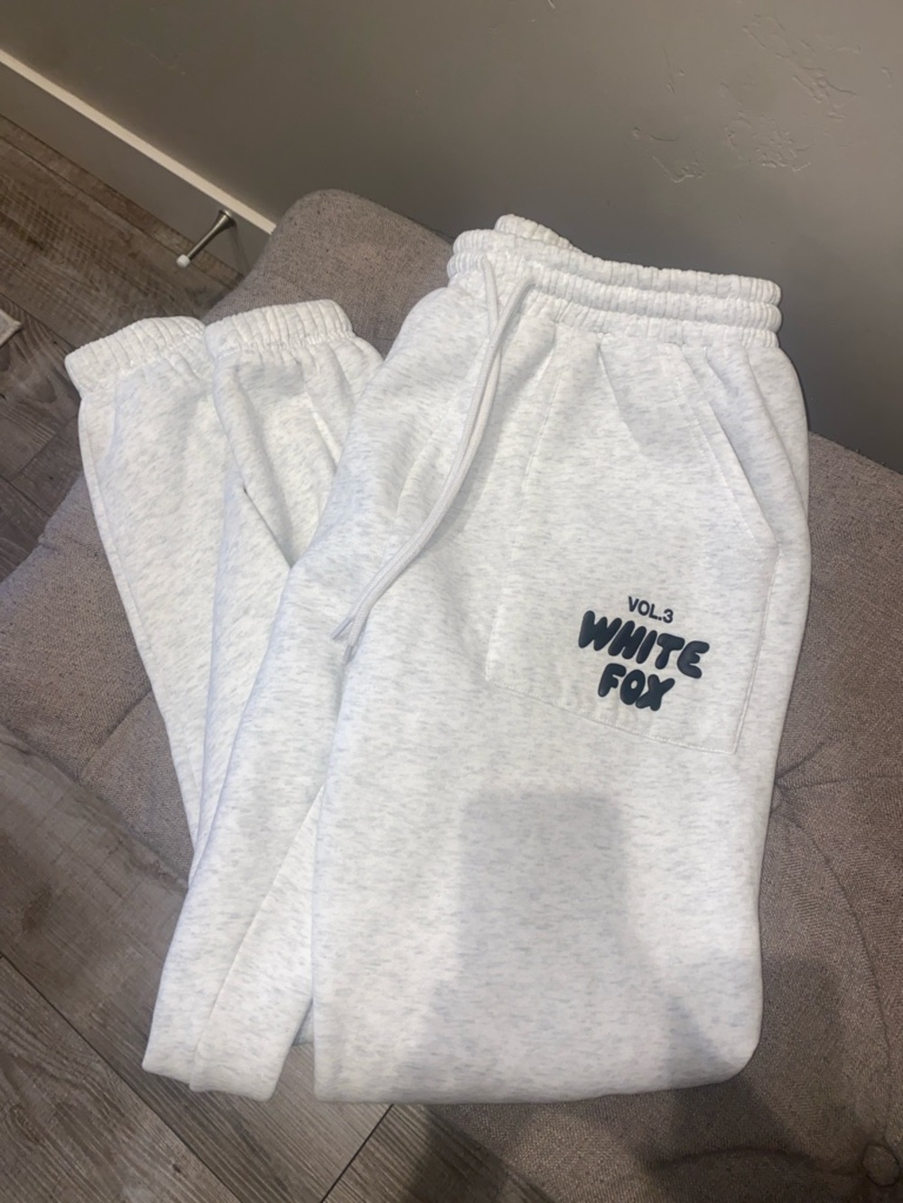 White Fox Boutique Heather White Jogger Pants